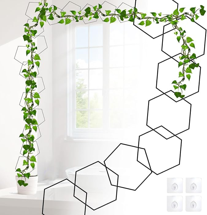 20pcs Chain Trellis for Climbing Plants Indoor, Metal Hexagonal Wall Plant Support Accessories fo... | Amazon (US)