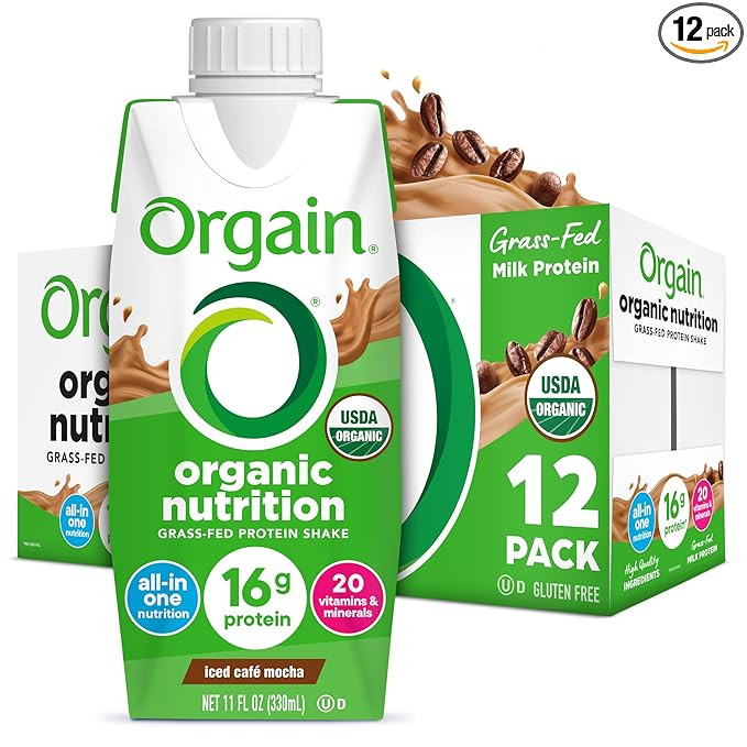 Orgain Organic Nutritional Protein Shake, Iced Café Mocha - 16g Grass Fed Whey Protein, Meal Rep... | Amazon (US)