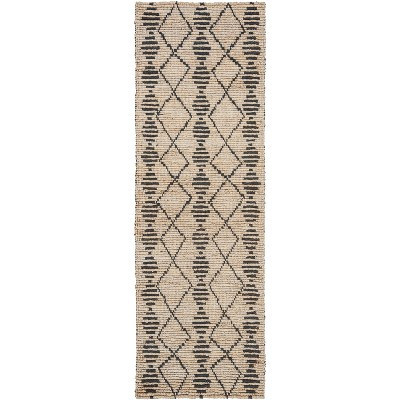 Bohemian BOH703 Hand Woven Indoor Runner Rug - Beige/Black - 2'6"x8' - Safavieh | Target
