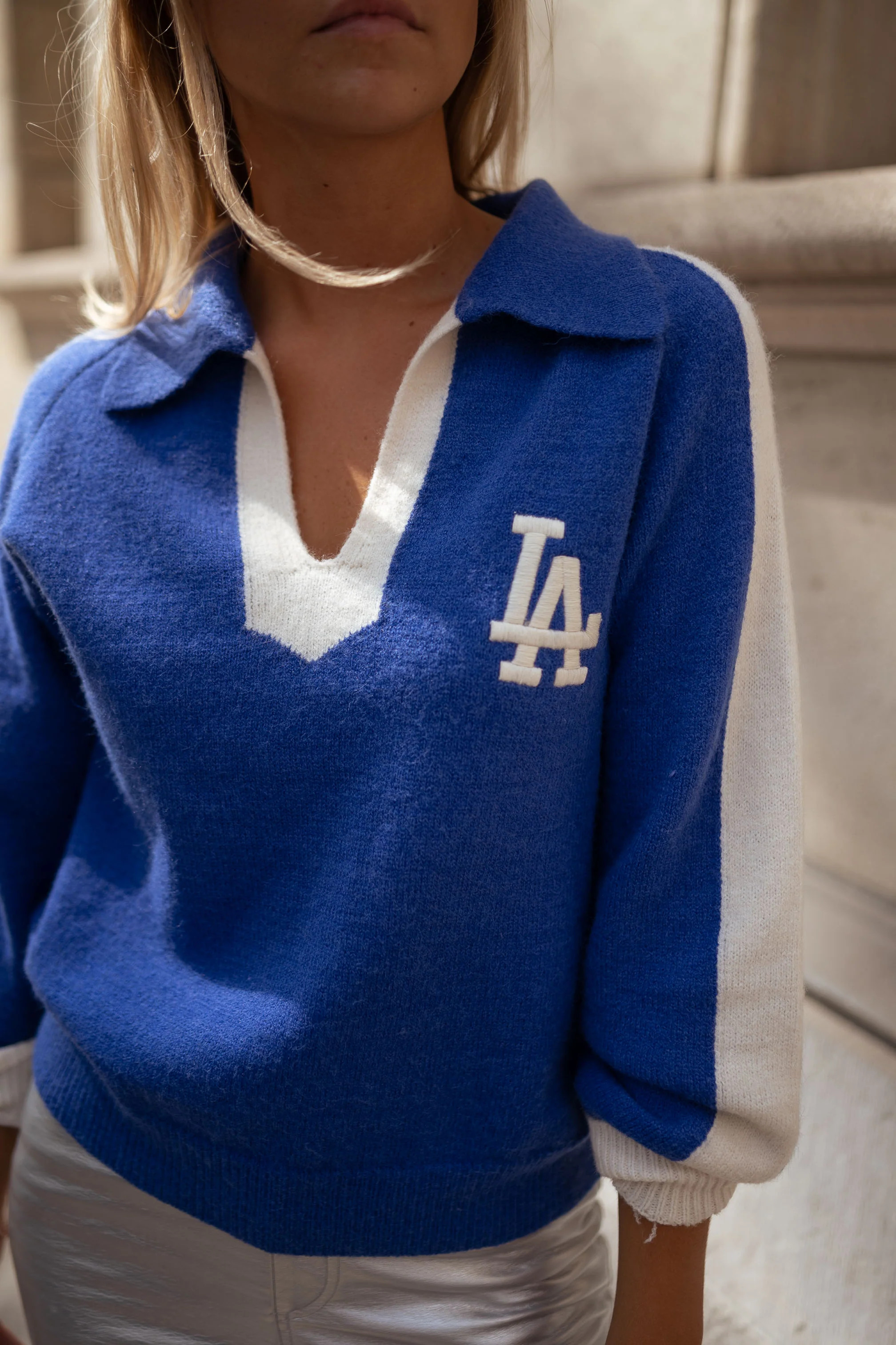 Blue and Ecru Alpla Sweater | Easy Clothes