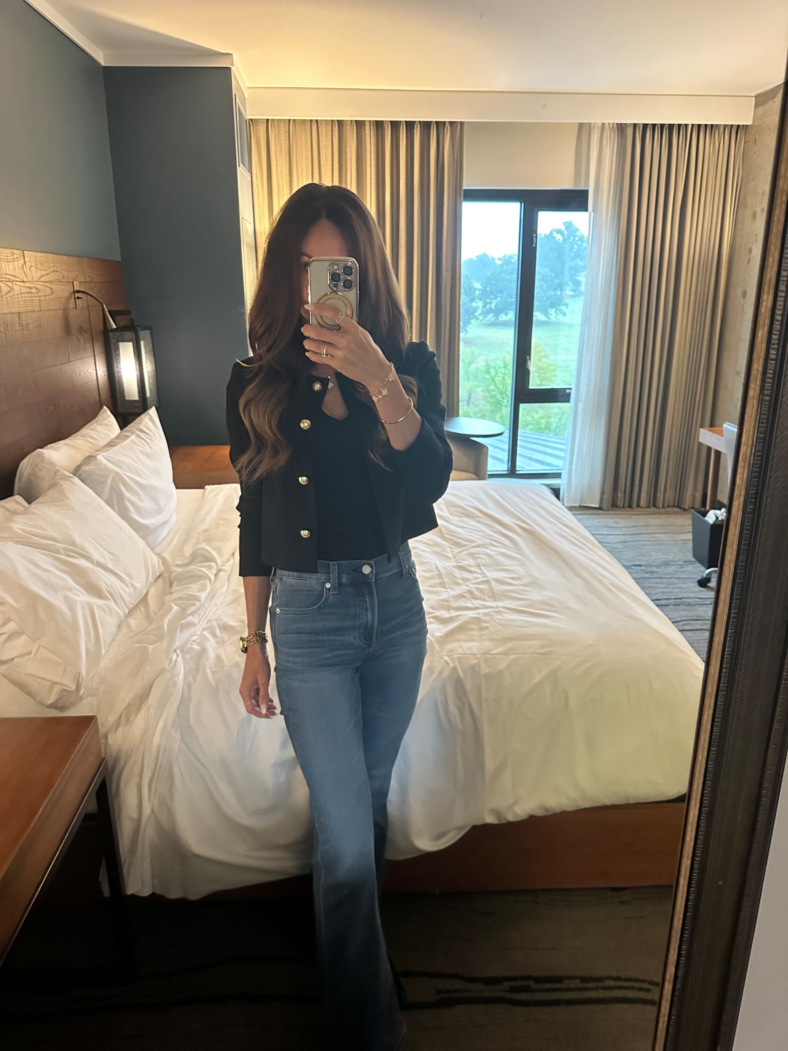 Wearing 25 in jeans, 00 in jacket and xs in top 🖤

#LTKOver40 #LTKWorkwear #LTKStyleTip