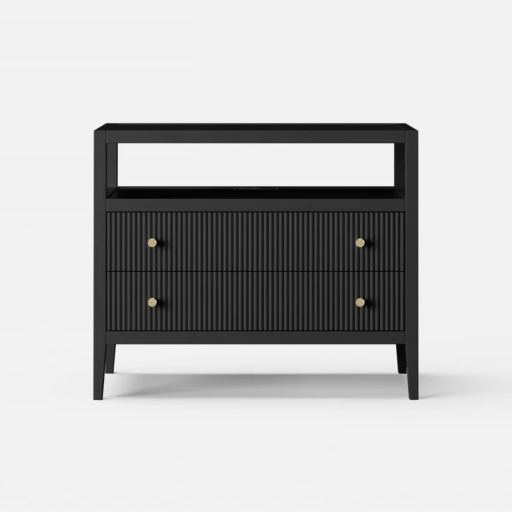 Stria 30" Fluted 2-Drawer Wide Smart Nightstand | Wayfair North America
