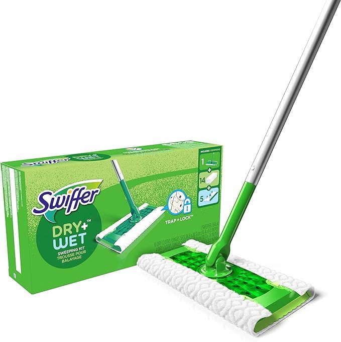 Swiffer Sweeper Dry + Wet All Purpose Floor Mopping and Cleaning Starter Kit with Heavy Duty Clot... | Amazon (US)