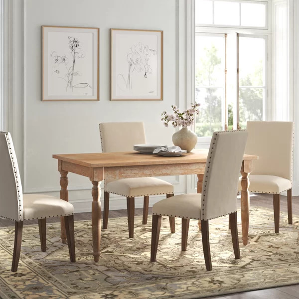 Hillary 60" Solid Wood Farmhouse 4 Post Dining Table | Wayfair North America