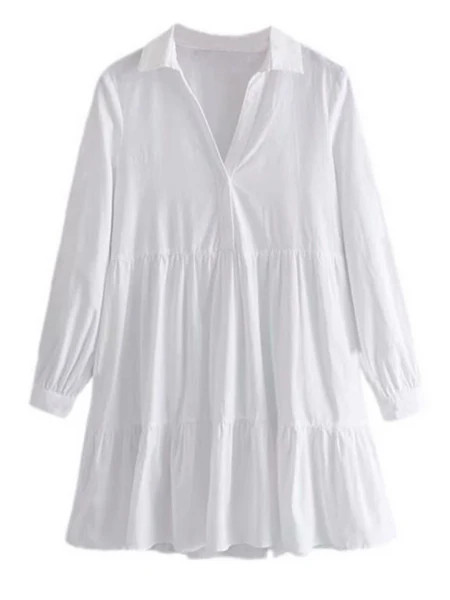 'Zoey' V-neck Shirt Dress | Goodnight Macaroon