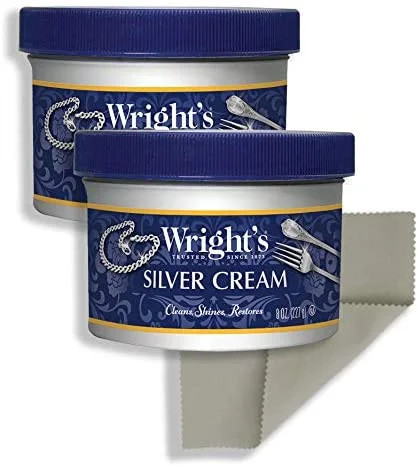 Wright's Silver Cleaner and Polish Cream - 8 Ounce 2 Pack with Polishing Cloth - Ammonia-Free - G... | Walmart (US)