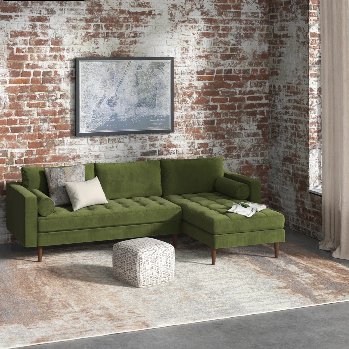 Napa 104.5" Velvet Sectional Sofa | Wayfair North America