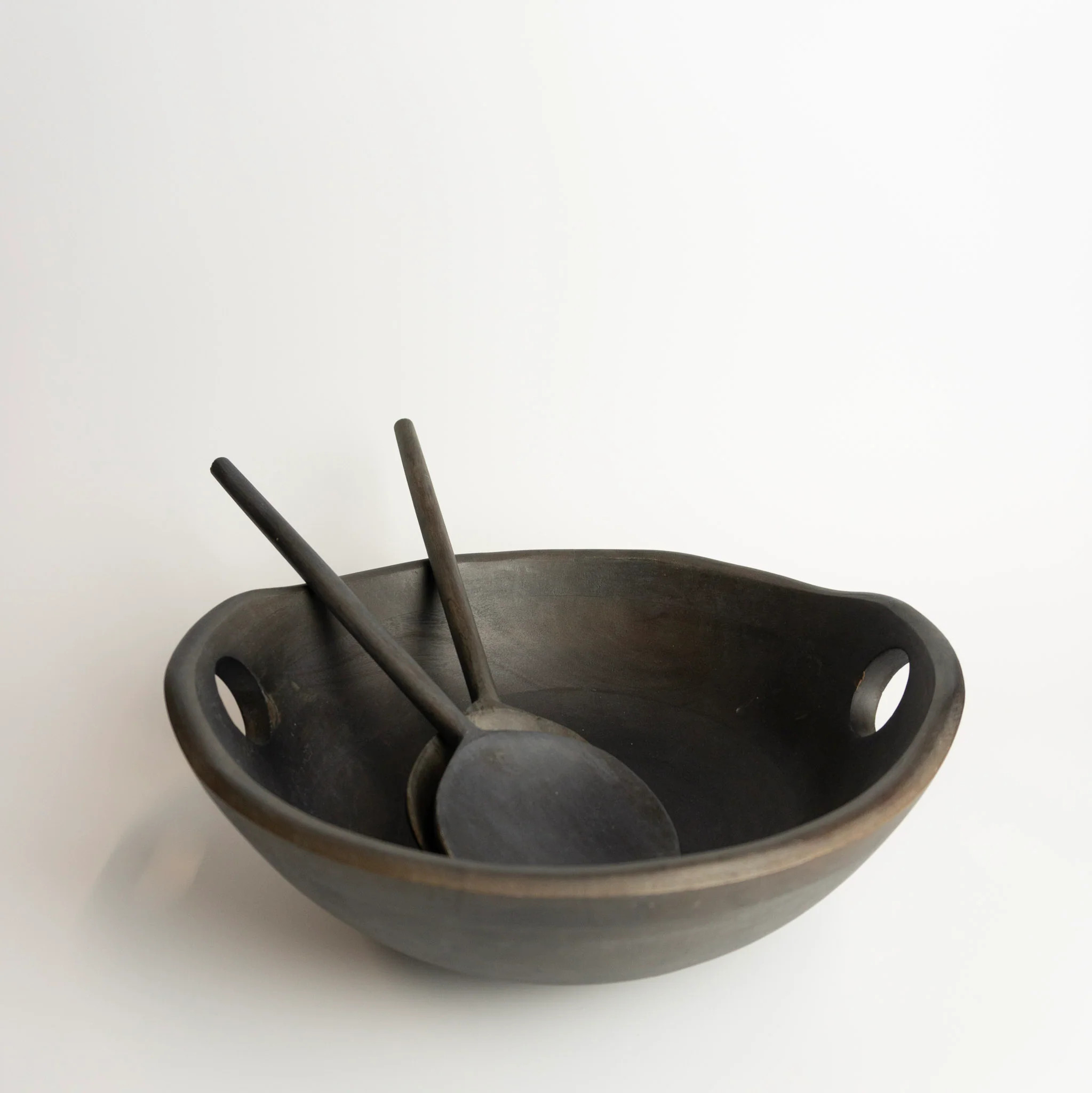 12" Dark Brown Wood Bowl & Server Set | Eco Chic Home