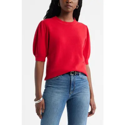caslon(r) Puff Sleeve Wool & Cashmere Sweater in Olive Epsom at Nordstrom, Size X-Large | Nordstrom