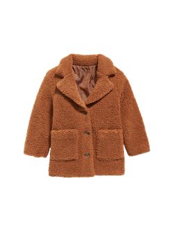 Button-Front Long Sherpa Coat for Toddler Girls | Old Navy (CA)