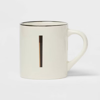 16oz Stoneware Monogram Mug Ivory - Threshold™ | Target