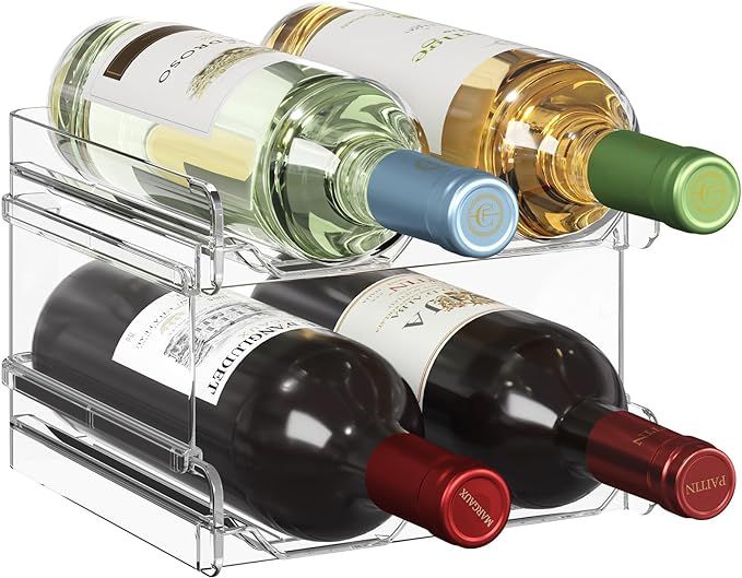 Lifewit Plastic Stackable Wine Rack for Refrigerator, Cabinet, Countertop,Wine Bottle Holder, Wat... | Amazon (US)