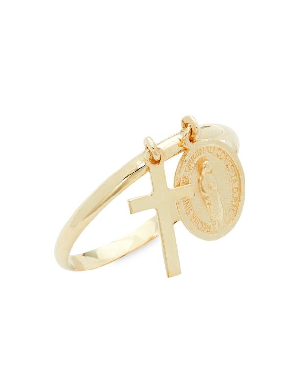 14K Yellow Gold Dangle Cross Ring | Saks Fifth Avenue OFF 5TH