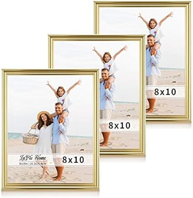 LaVie Home 8x10 Picture Frames(3 Pack, Gold) Single Photo Frame with High Definition Glass for Wa... | Amazon (US)