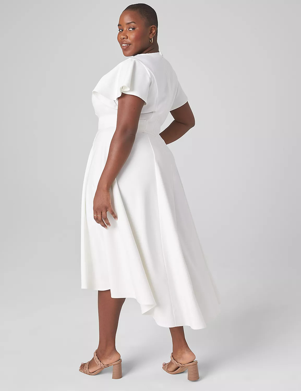 Lena V-Neck High-Low Midi Dress | LaneBryant | Lane Bryant (US)