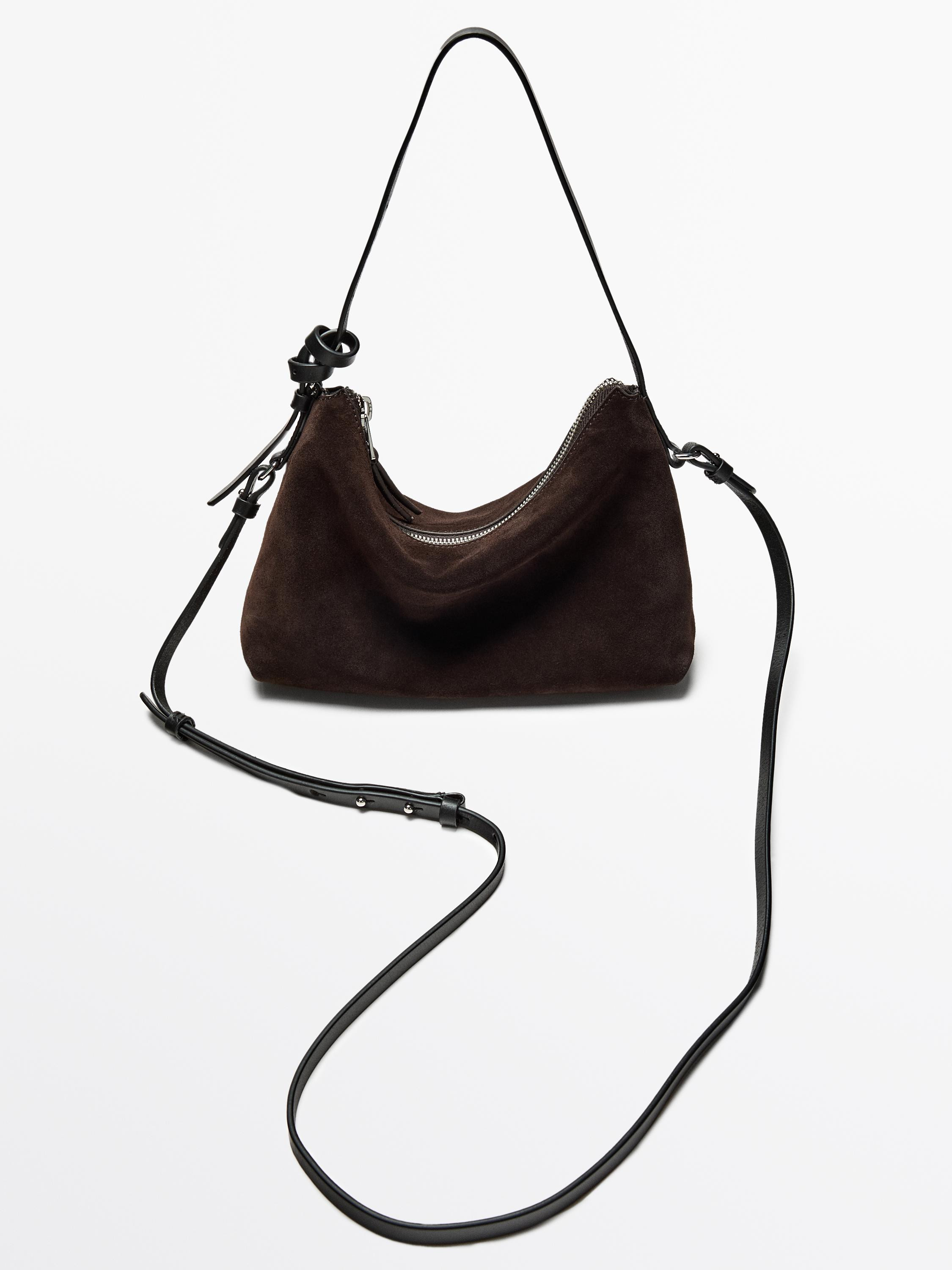 Small split suede leather bag | Massimo Dutti UK
