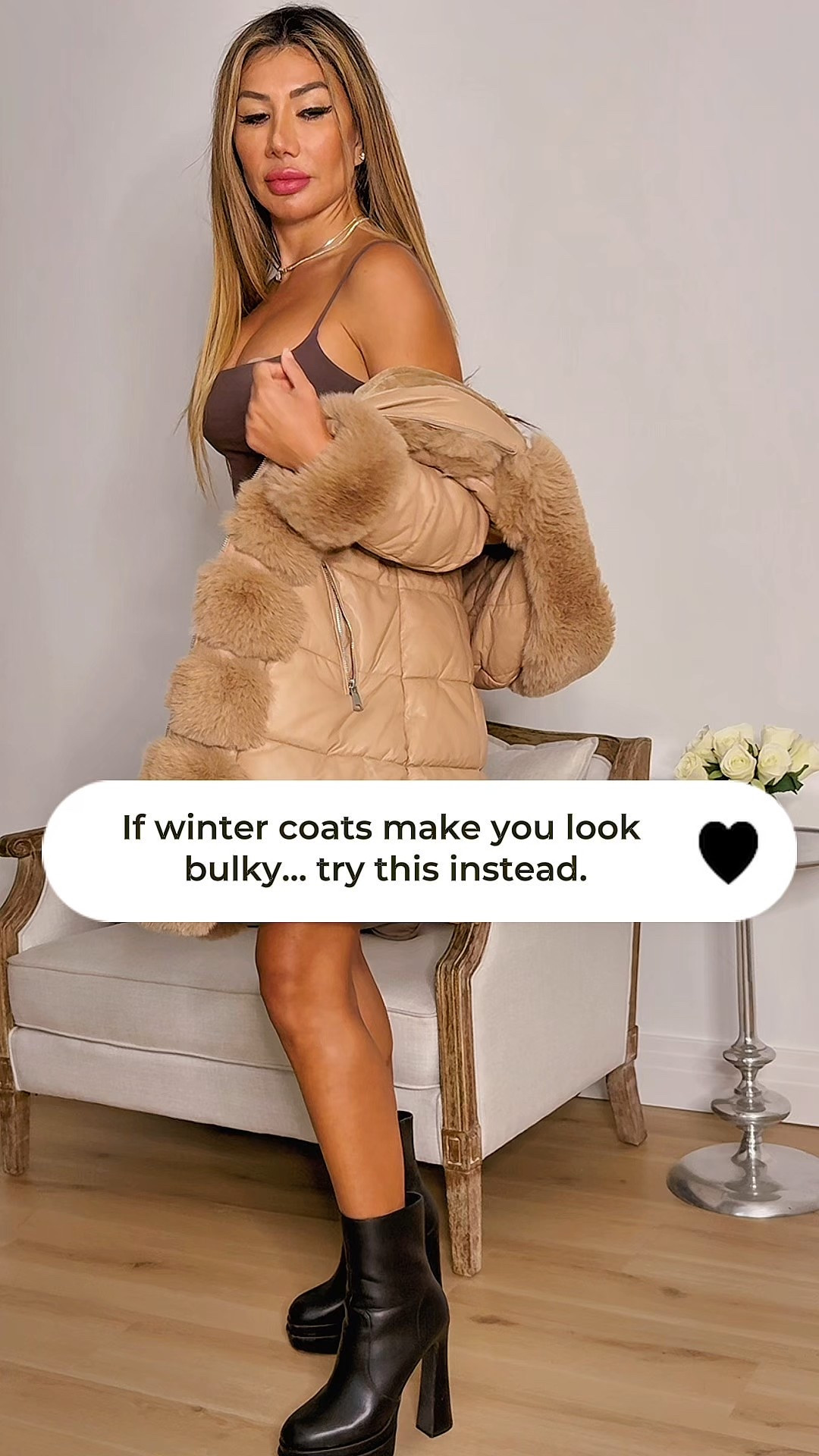 If winter coats make you look bulky, this one is a total game-changer 🤎✨
I’m wearing a size Small, and it gives that clean “quiet luxury winter” look without adding width. The seams are structured, the faux-fur detail feels designer, and the neutral color makes every outfit look more elevated.

What I love most (and what reviewers say too):
• warm without feeling heavy
• flattering shape that doesn’t overwhelm your frame
• soft, cozy lining
• the perfect neutral for winter outfits
• looks way more expensive than it is

Ways to Style:
• denim + boots for everyday errands
• leggings + a turtleneck for a cozy winter look
• over a sweater dress for a dressed-up night out
• airport outfit when you want to stay warm but chic

Save this coat if you want more quiet luxury winter outfits, warm neutrals, and Amazon finds that look designer 🤎✨

#LTKOver40 #LTKPetite #LTKFindsUnder100