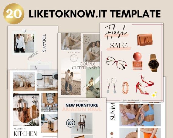 20 Minimalist Pink Liketoknow.it Collages, Social Media Influencer, Editable LTK Insta Canva Blog... | Etsy (CAD)
