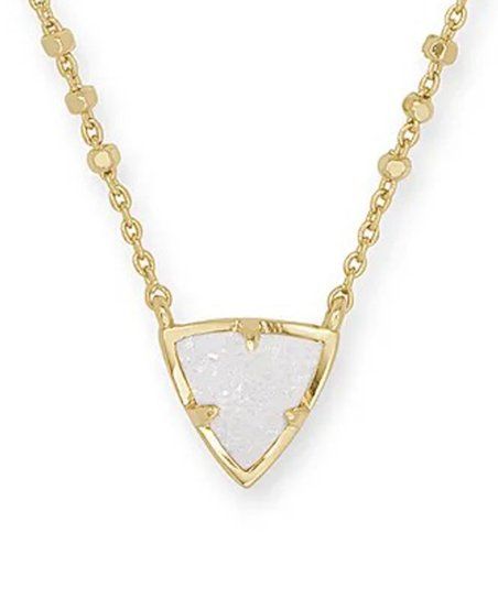 Kendra Scott Iridescent Drusy Lab-Created Stone & 14k Gold-Plated Perry Pendant Necklace | Zulily