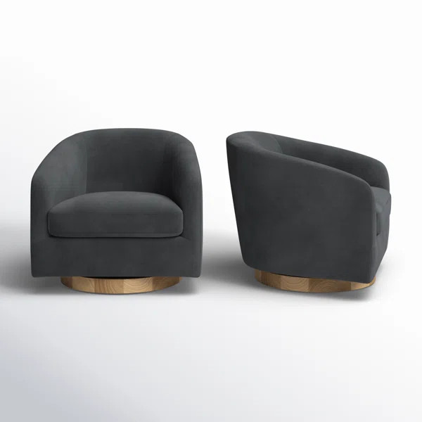 Bennett Upholstered Swivel Barrel Chair | AllModern