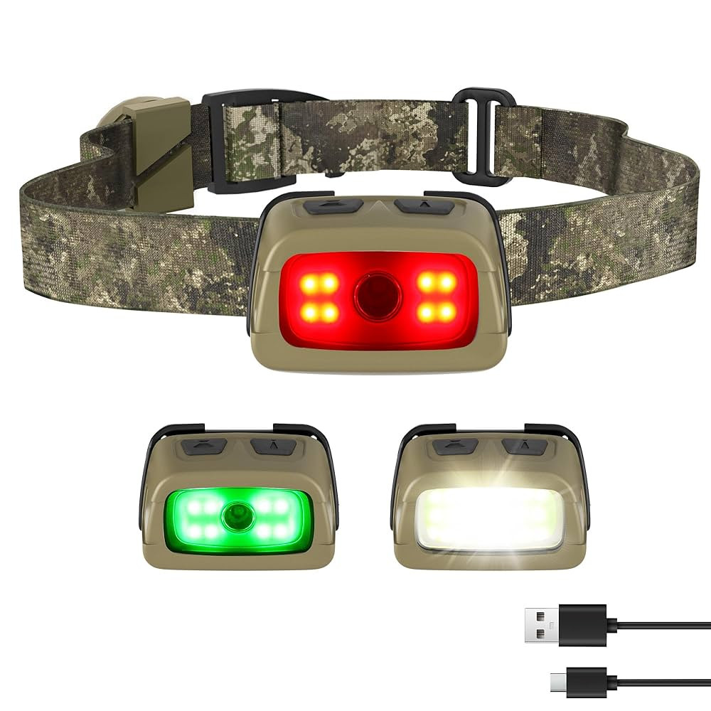 EverBrite Rechargeable Headlamp - 350 Lumens Head Lamp for Adults, 7 Modes with White/Red/Green L... | Amazon (US)