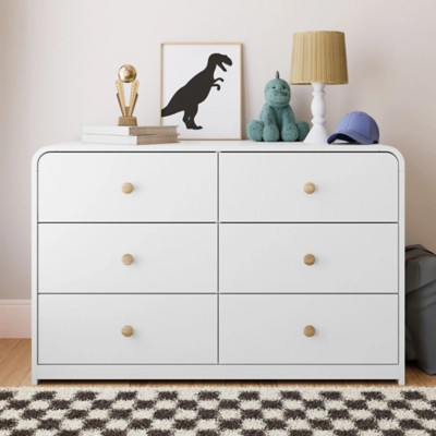 Storkcraft Next Santos 6 Drawer Double Dresser, White | Ashley Homestore
