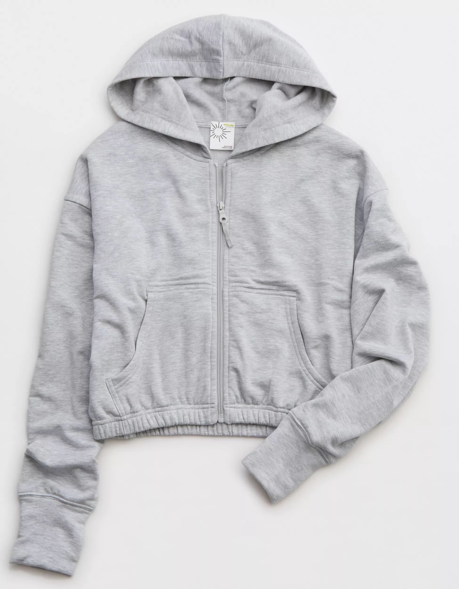 OFFLINE By Aerie OTT Cropped Full Zip Sweatshirt | Aerie