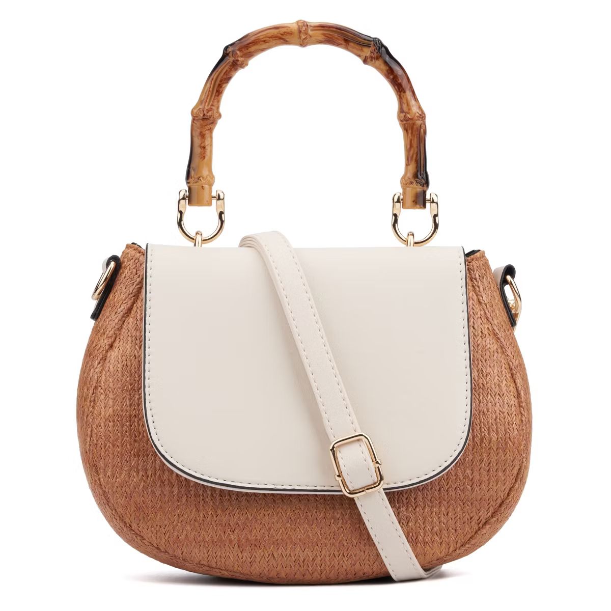 Olivia Miller -Women's-Colorblock Top Handle/Crossbody Bag  - BROWN | Target