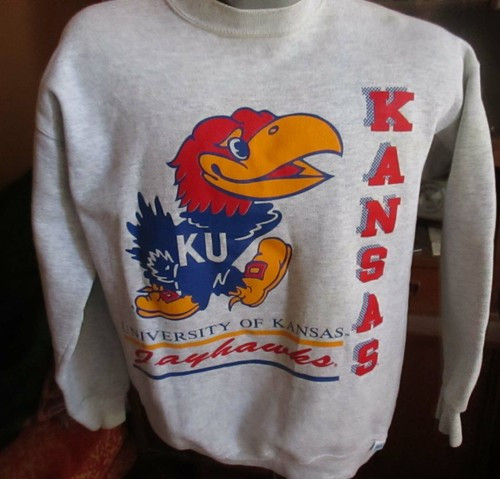 L True Vtg 90s RAYON TRIBLEND RUSSELL DISCUS KU JAYHAWKS SWEAT SHIRT USA  | eBay | eBay AU