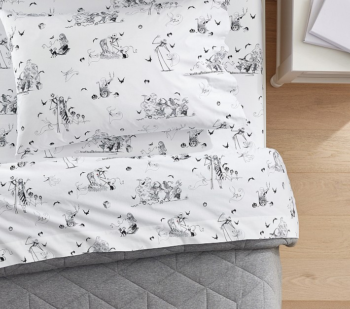 The Nightmare Before Christmas Organic Sheet Set & Pillowcases | Pottery Barn Kids