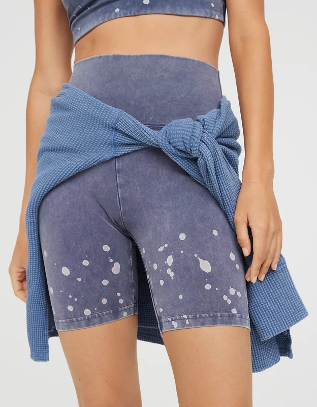 OFFLINE OG High Waisted Bleach Wash 7" Bike Short | American Eagle Outfitters (US & CA)