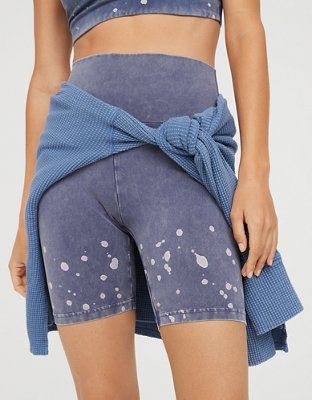 OFFLINE OG High Waisted Bleach Wash 7" Bike Short | American Eagle Outfitters (US & CA)