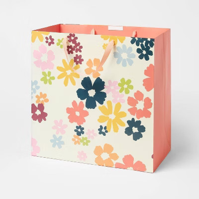 Large Square Floral Gift Bag Colorful - Spritz™ | Target