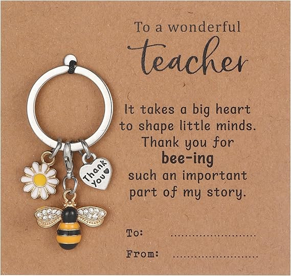 Teacher Appreciation Keychains Gifts for Women, Bee Keychain in Teachers Gifts Thank You Gift for... | Amazon (US)