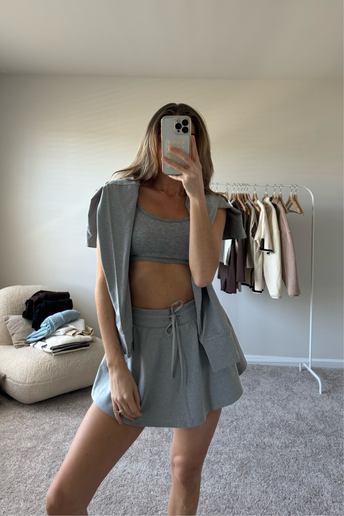 new Fabletics set 🩶

small in skort, medium in bra and sweatshirt 

#LTKfindsunder100 #LTKstyletip