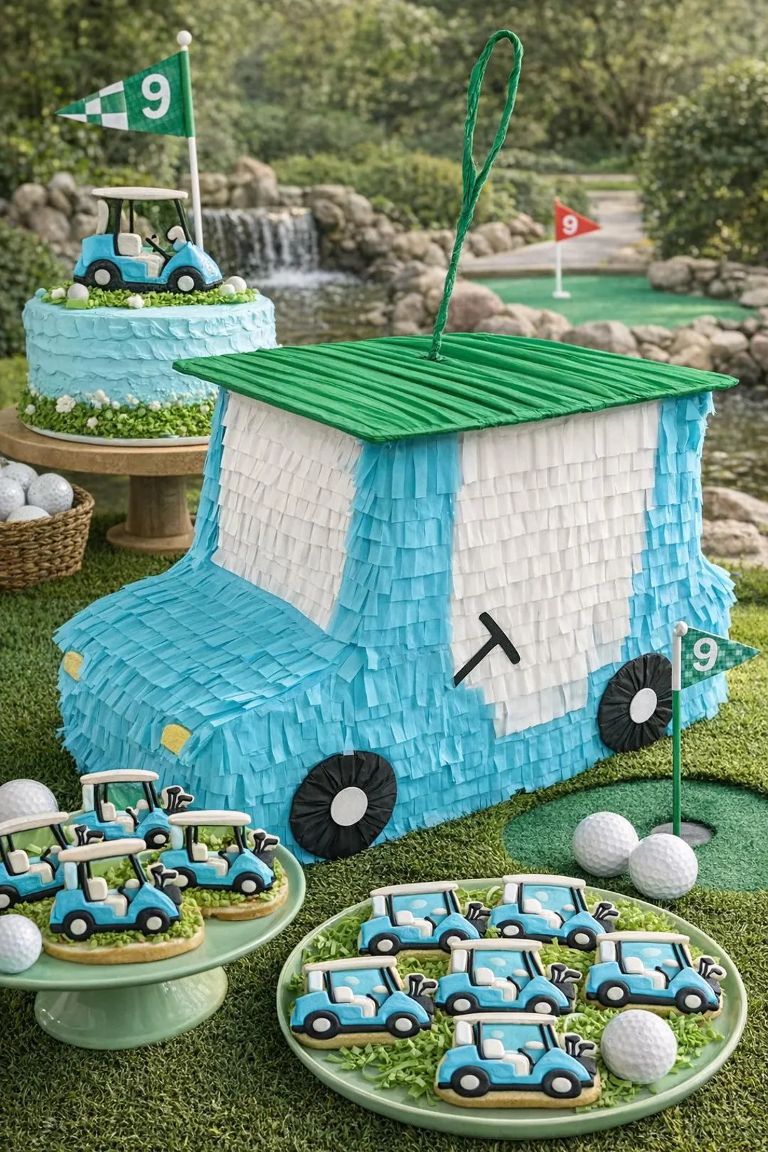 Blue Golf Cart Pi\u00f1ata \u2013 Golf Birthday Party Decor, Golf Theme Party, Golfer Gift, Sport... | Etsy (Global)