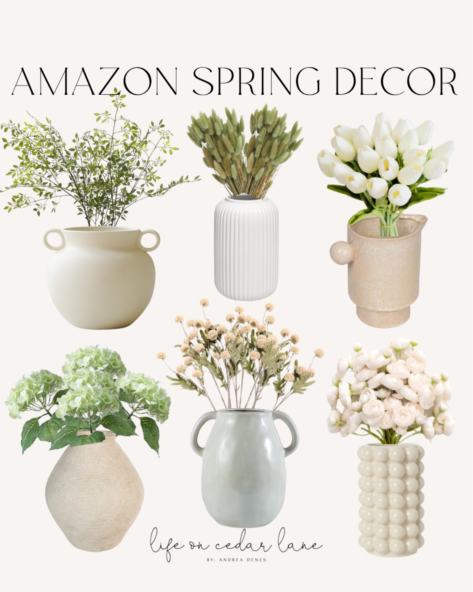 Amazon Spring Decor - bring a touch of spring into your home with these gorgeous vases &  pretty faux stems from Amazon! 

#amazonhome #springstems #springflorals #prettyvases 

#LTKhome #LTKSeasonal #LTKfindsunder50