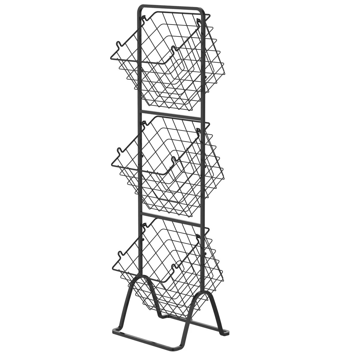 Oceanstar 3-Tier Metal Wire Storage Basket Stand with Removable Baskets – Black | Target