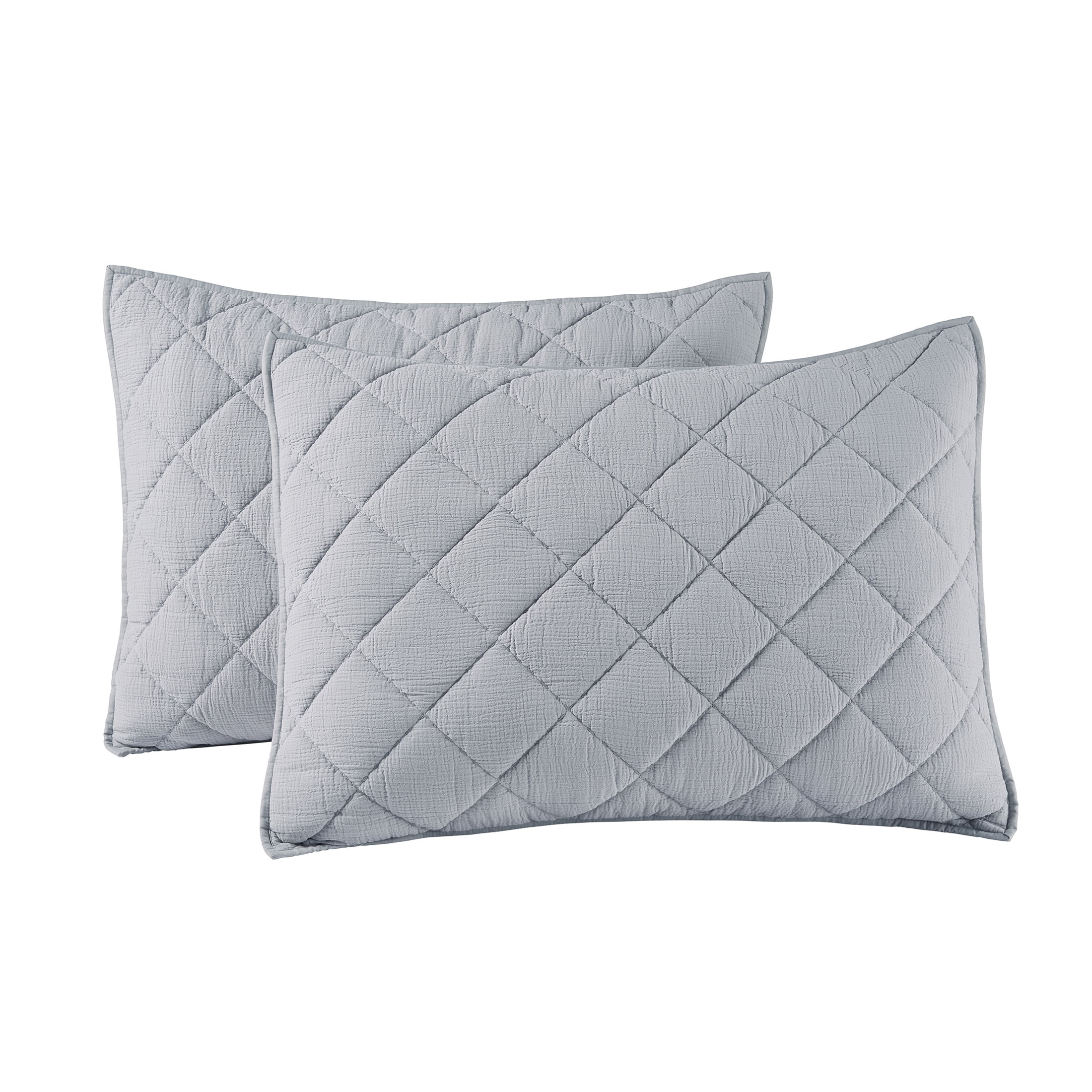 Better Homes & Gardens Silver Diamond Gauze Pillow Shams, Standard (2 Count) | Walmart (US)