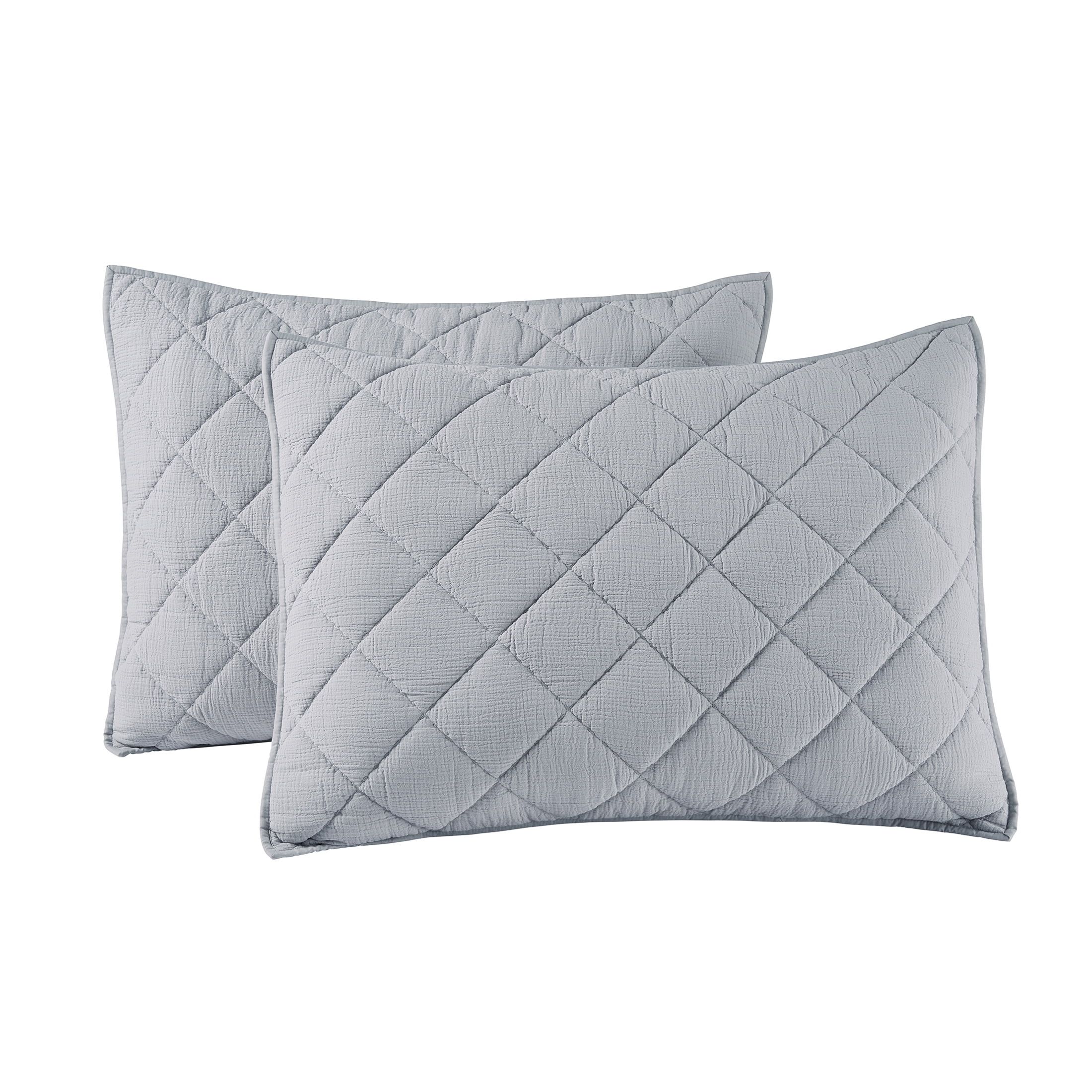 Better Homes & Gardens Silver Diamond Gauze Pillow Shams, Standard (2 Count) | Walmart (US)