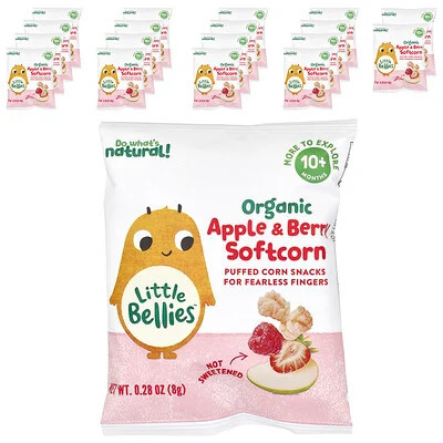 Little Bellies, Organic Apple & Berry Softcorn, 10+ Months, 18 Bags, 0.28 oz (8 g) Each | iHerb