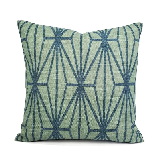 Kelly Wearstler Katana in Jade and Teal Pillow Cover  | Etsy | Etsy (US)