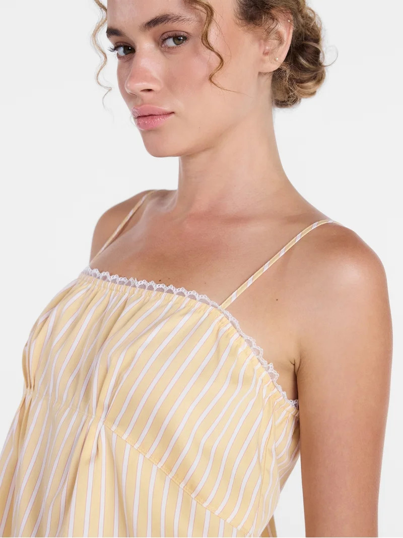Joyspun Women's Woven Poplin Sleep Cami Top, Sizes XS-3X | Walmart (US)