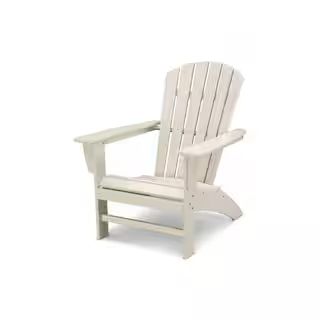 POLYWOOD Grant Park Traditional Curveback Sand Plastic Outdoor Patio Adirondack Chair (Set of 1) ... | The Home Depot