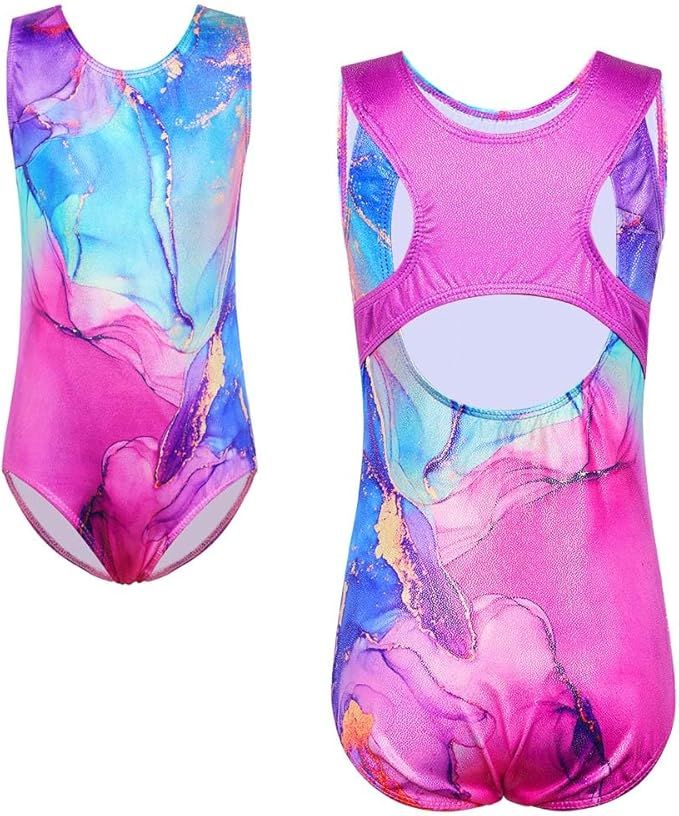 TFJH E Gymnastics Leotards for Girls Sparkle Athletic Clothes Activewear One-piece | Amazon (US)