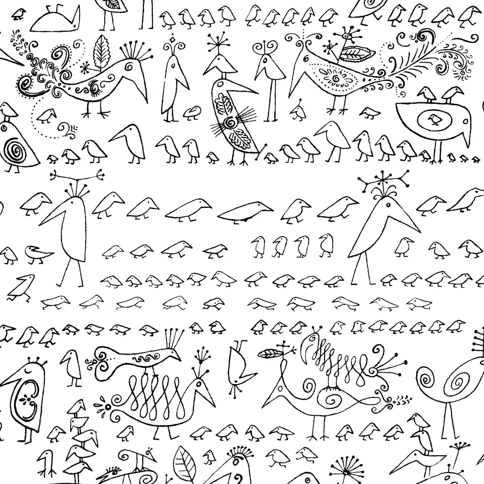 Schumacher Aviary Wallpaper in Black on White | Chairish