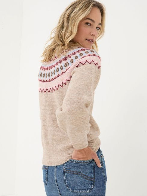 Wild Natural Fairisle Yoke Jumper | Fat Face