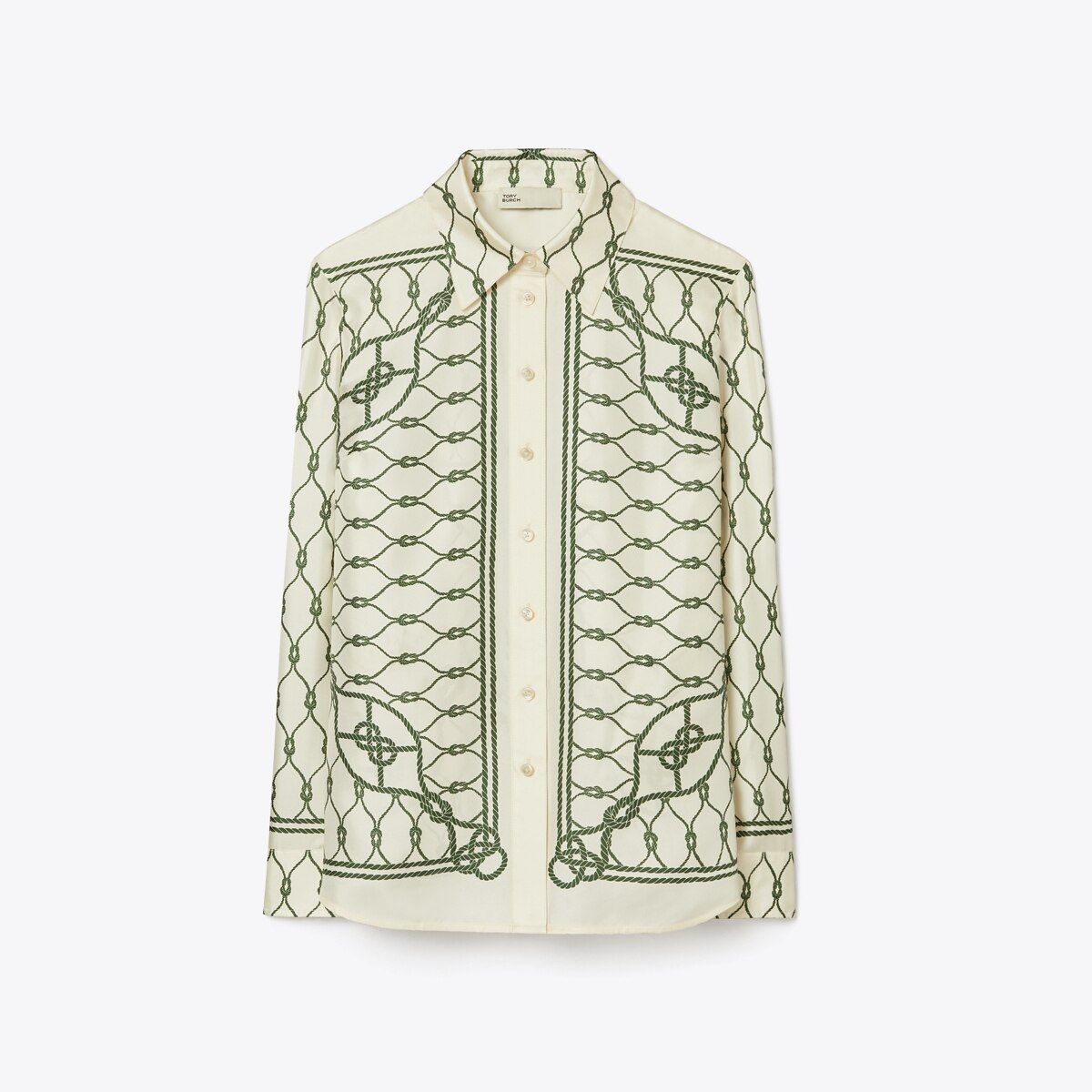 Printed Silk Twill Shirt: Women's Designer Tops | Tory Burch | Tory Burch (US)