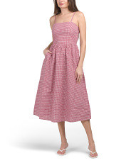 Sleeveless V Waisted Gingham Midi Dress | Marshalls
