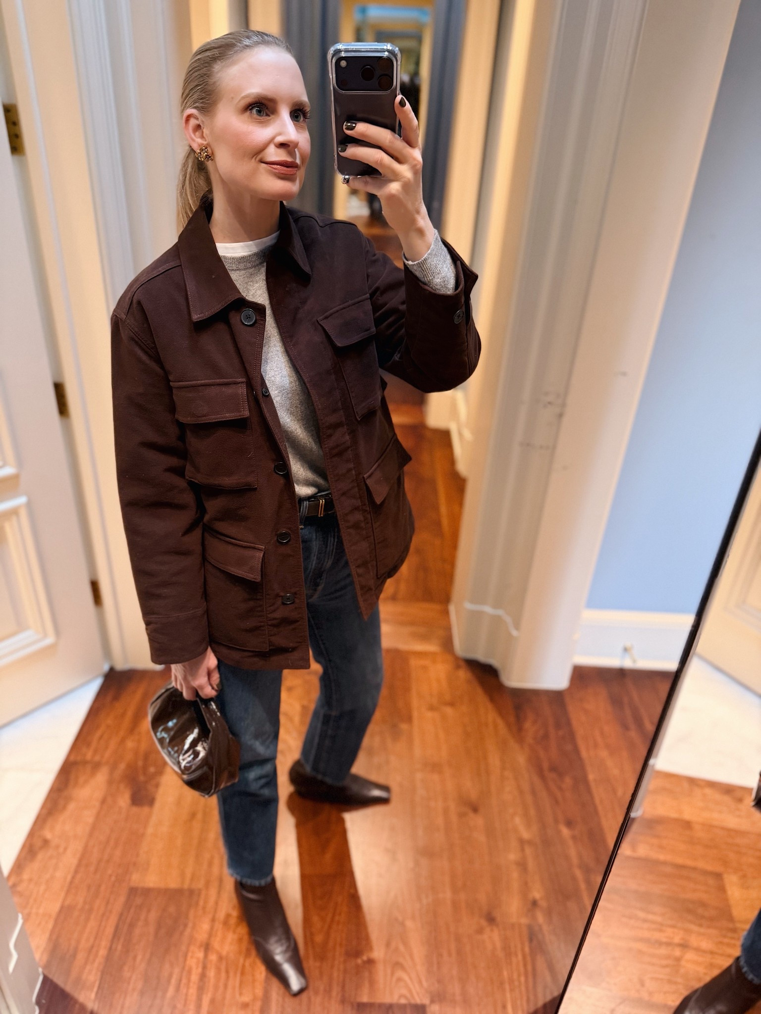 Today’s look! Jacket and bag are old so linked similar 🤎 